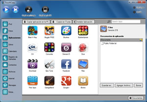 Captura de pantalla del TouchCopy