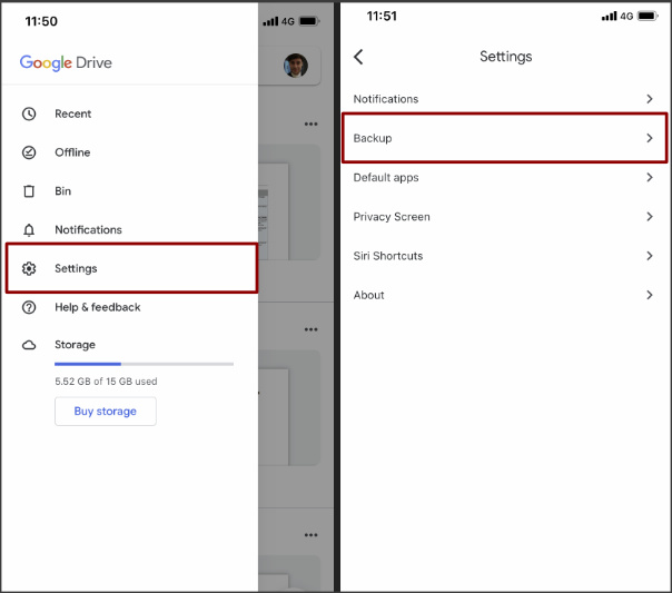 Copia de seguridad de contactos de iPhone en Google Drive 1