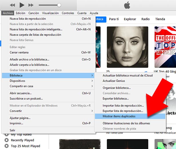 Descubridor de música duplicada de iTunes