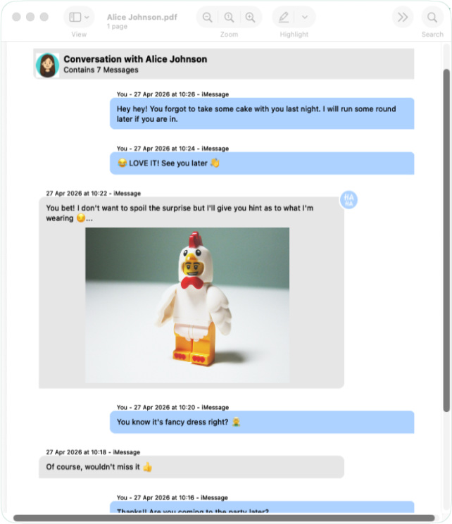 Exportar iMessages desde Mac a PDF con Messages Export Pro