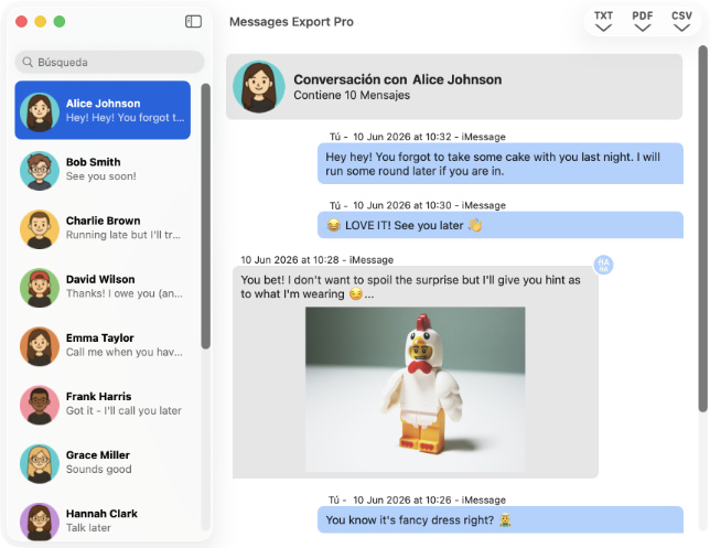 Guardar mensajes desde Mac con la app Messages Export Pro