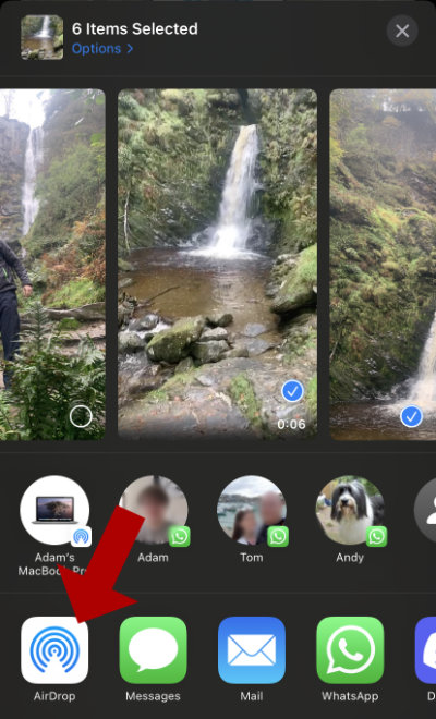Enviar fotos del iPhone mediante Airdrop