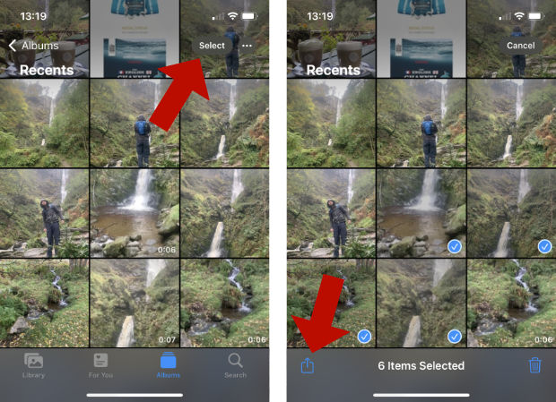 Compartir fotos del iPhone mediante Airdrop
