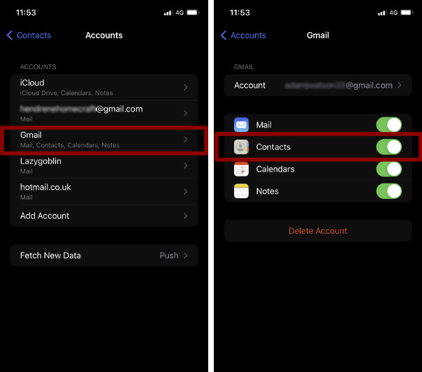 Sincronizar contactos entre iPhone y Android con Google