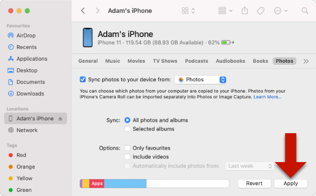 Cómo transferir fotos de iPhone a iphone usando Finder