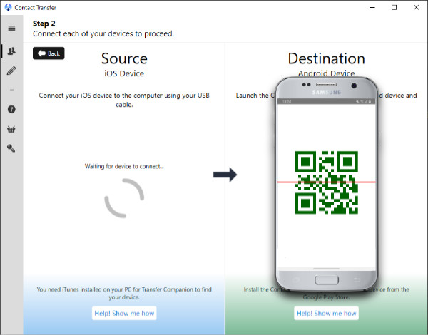 Contact Transfer: conectar dispositivo Android por Wi-Fi