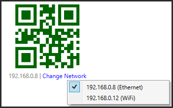 Droid Transfer WiFi connection IP address selection