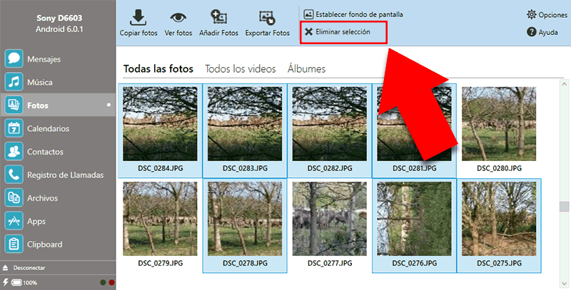 Cómo borrar fotos de dispositivos Android