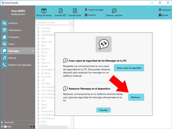 Recover messages from android phone