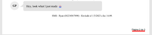 Ejemplo de numeración de páginas en PDF