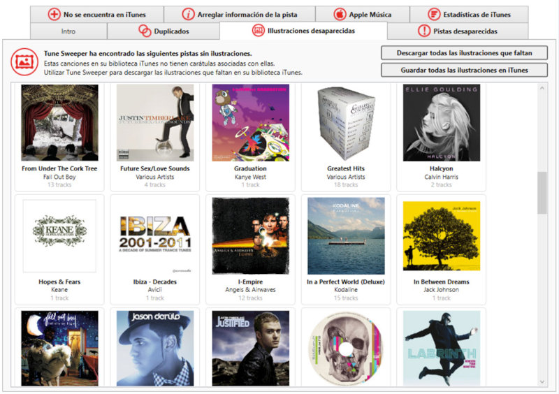 Tune Sweeper puede descargar arte faltante de sus pistas en la biblioteca iTunes.