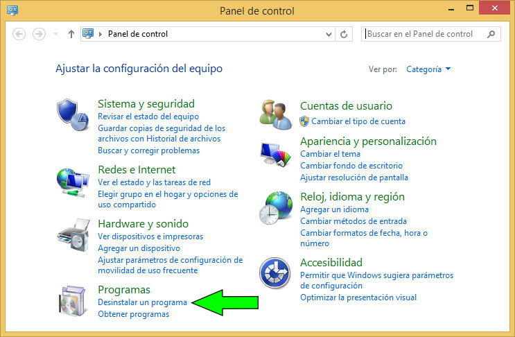 Desinstalar un programa