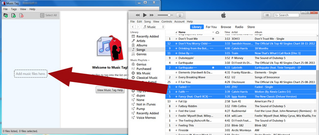 Agregar archivos de iTunes a Music Tag