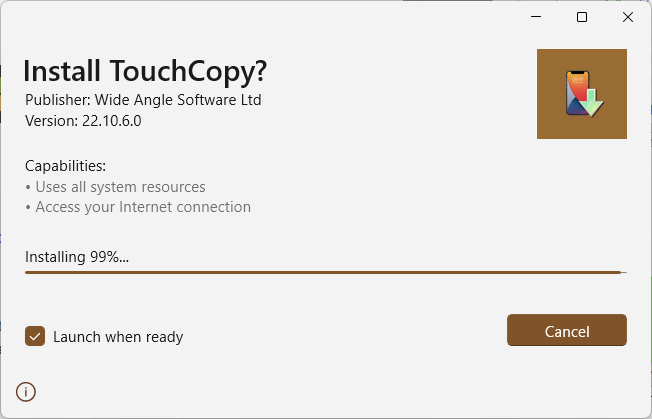 Instalación de TouchCopy en Windows