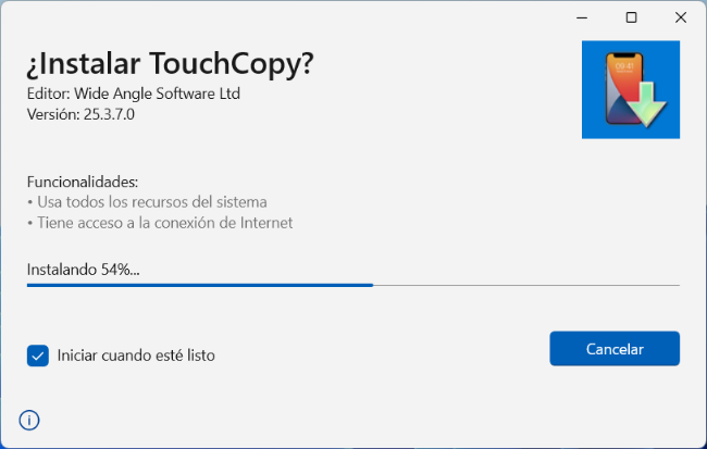 Installing TouchCopy on Windows