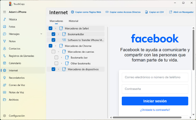 Cómo exportar marcadores de iPhone a PC