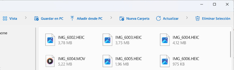 Barra de herramientas de archivos de TouchCopy