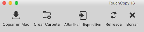 Barra de Herramientas de Archivos de TouchCopy