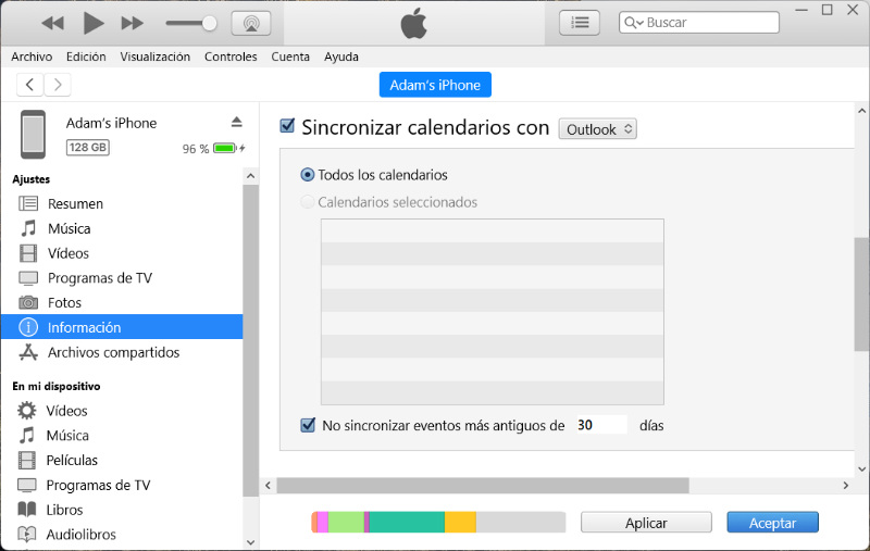 Importar el calendario al nuevo iPhone