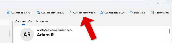 Guardar mensajes del iPhone como texto