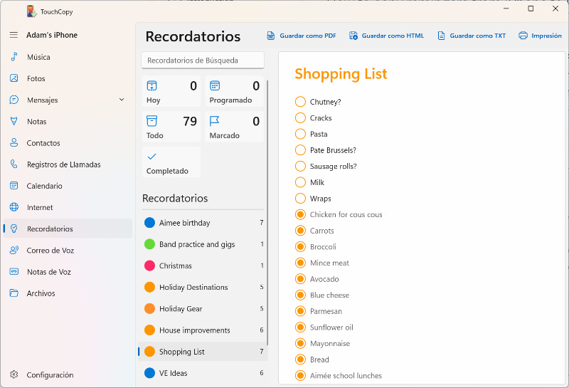 Cómo transferir recordatorios del iPhone al ordenador