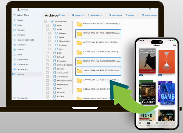 Copiando libros del iPad al ordenador con TouchCopy