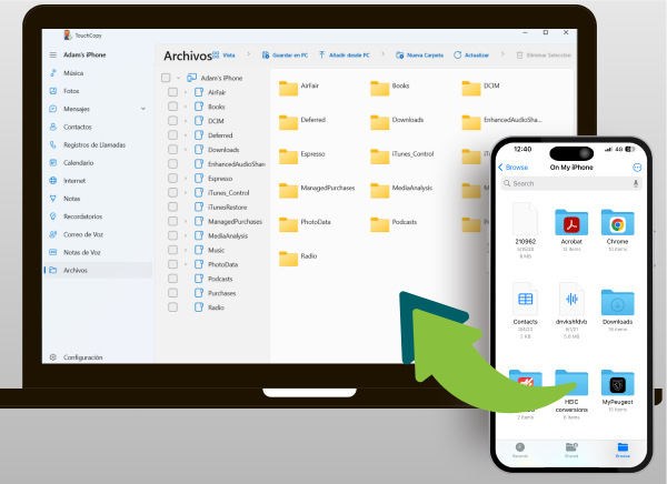 Copiando archivos del iPhone al ordenador con TouchCopy