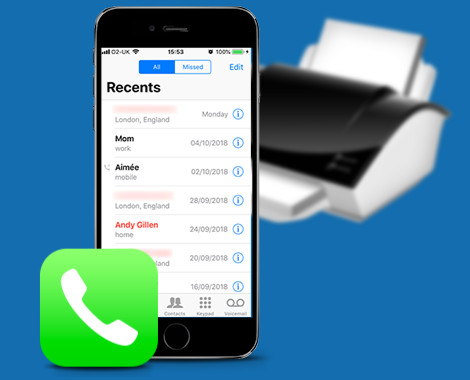 Imprimir registros de llamadas de iPhone