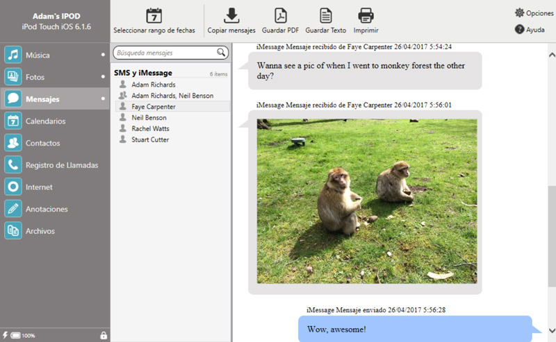 Display of Messages in TouchCopy