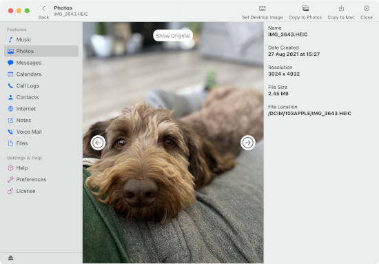 Ver fotos de iPhone a tamaño completo en la computadora