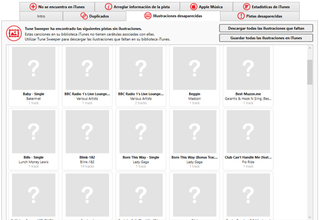 Tune Sweeper mostrará todas las pistas de iTunes a las que les falte la ilustración